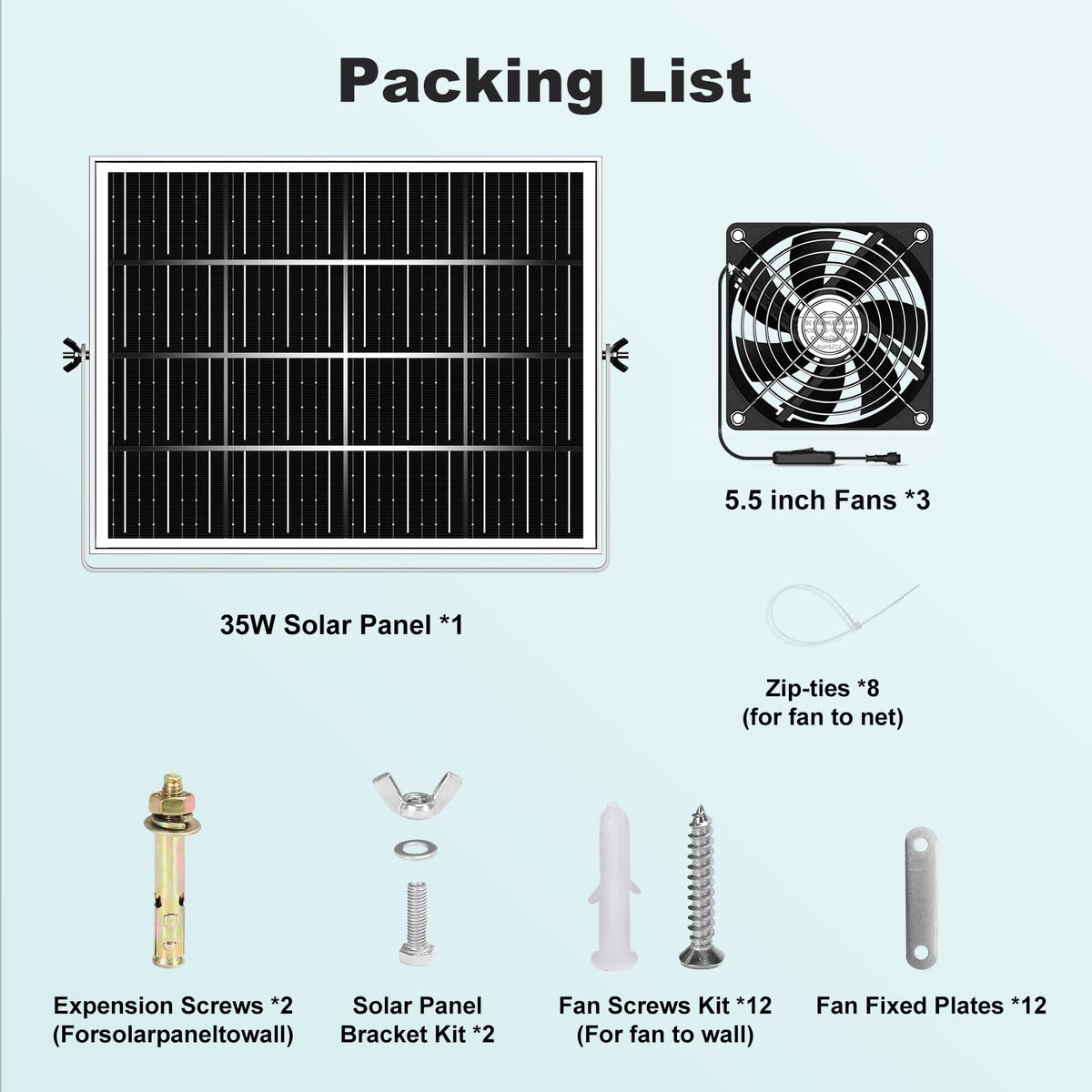 pqins compact ventilation improves air circulation in pet houses and greenhouses