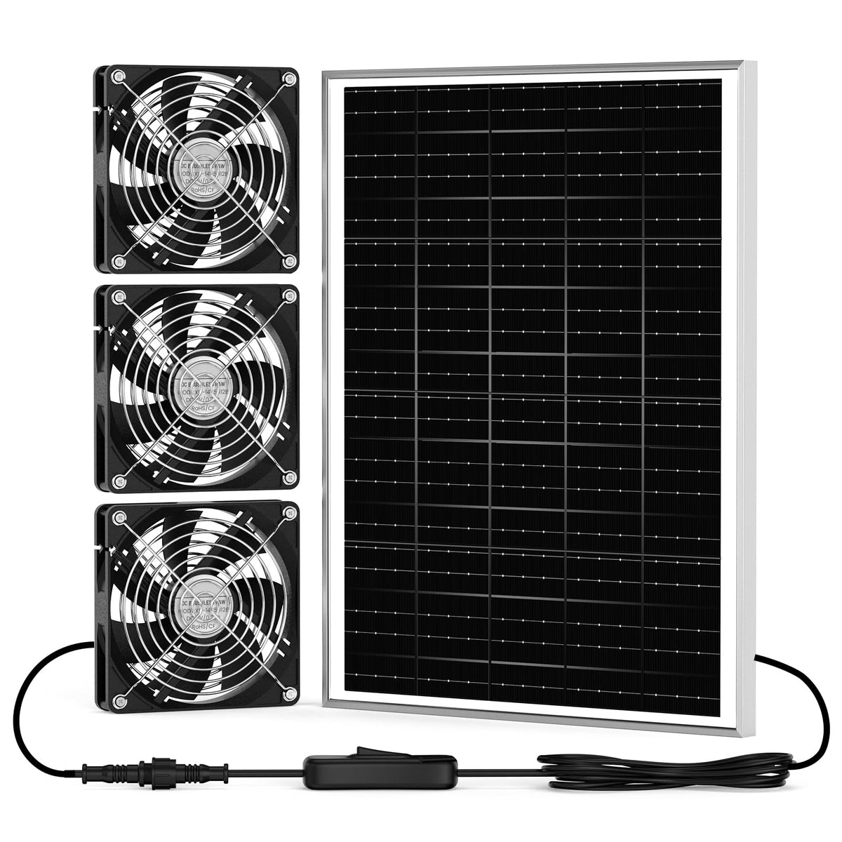 pqins solar chicken coop fan assembly shows ready ventilation for poultry spaces