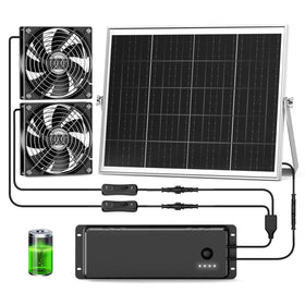 pqins solar fan in chicken coop for daytime ventilation.