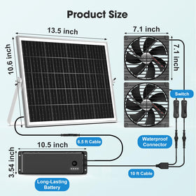 pqins waterproof solar fan components endure rain and sun