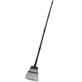 Pragmatist rake with 11 tines for heavy debris cleanup in lawns.