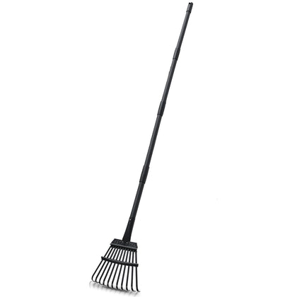 Pragmatist rake with 11 tines for heavy debris cleanup in lawns.