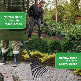 Pragmatist rake showing 63-inch adjustable handle for comfortable use.
