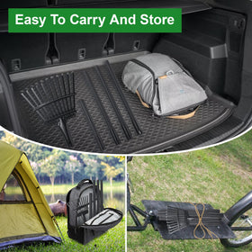 Pragmatist rake compact design ideal for camping and travel cleanup.