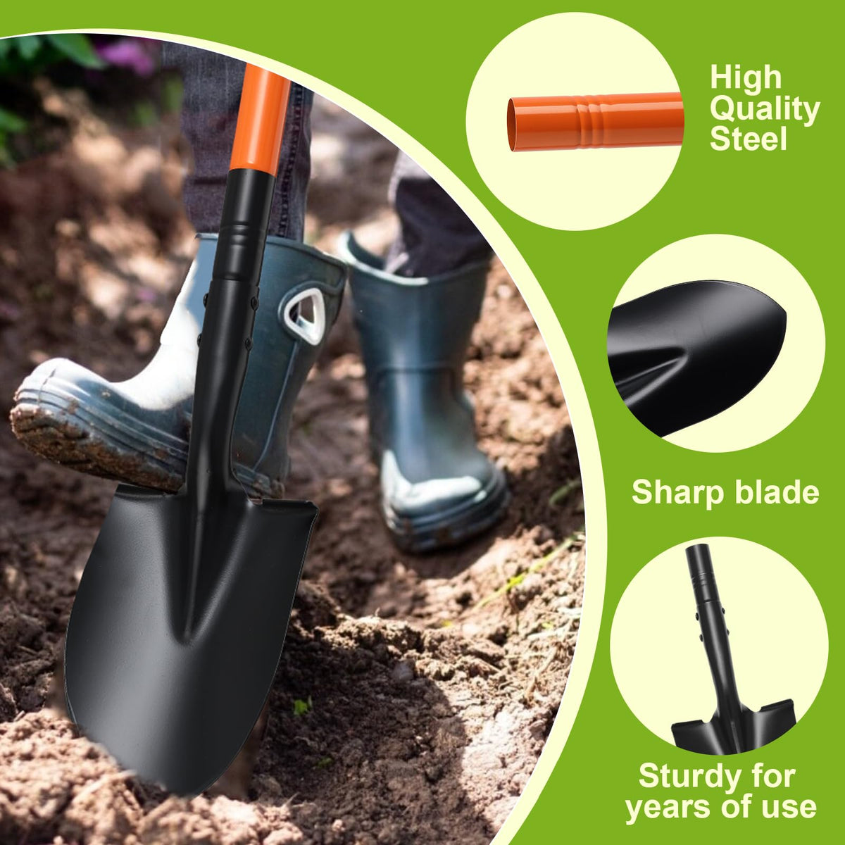 Pragmatist Small Shovel shown camping trench-digging during outdoor trips.