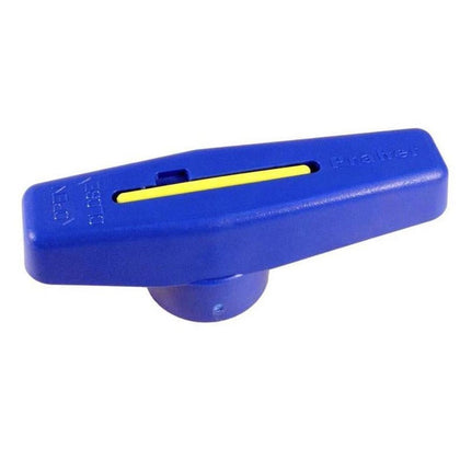 Praher SU-200-1B 2-inch blue union handle for easy valve operation.