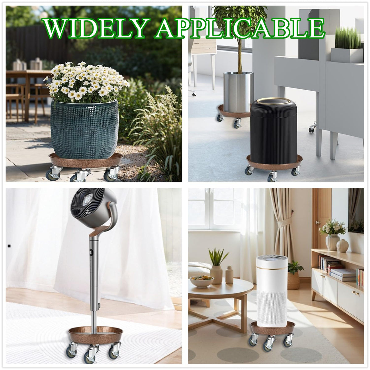 PRAQECZ heavy-duty plant stand tray supports up to 265 lbs for large pots.