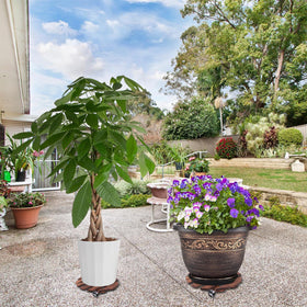 PRAQECZ heavy-duty wooden stand supports large pots with stability and easy positioning.