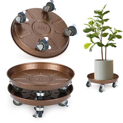 PRAQECZ plant caddy wheels, 12-inch size for easy outdoor mobility.