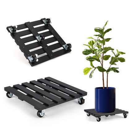 PRAQECZ plant stand with wheels 14 inch, effortless movement of heavy pots.