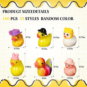 Prdingfy 35 unique styles solid resin ducks for varied terrariums