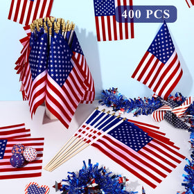 Preboun polyester flag 8x12 inches for durable event use.
