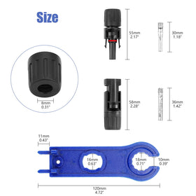 PRECIHW solar connector pins compatible with multiple insulation diameters for flexible PV wiring.