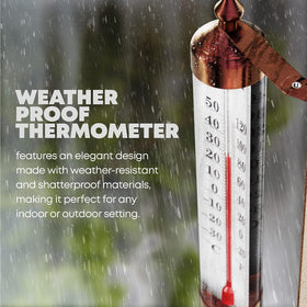 Premier Products weather-resistant thermometer features a durable acrylic lens for longevity.