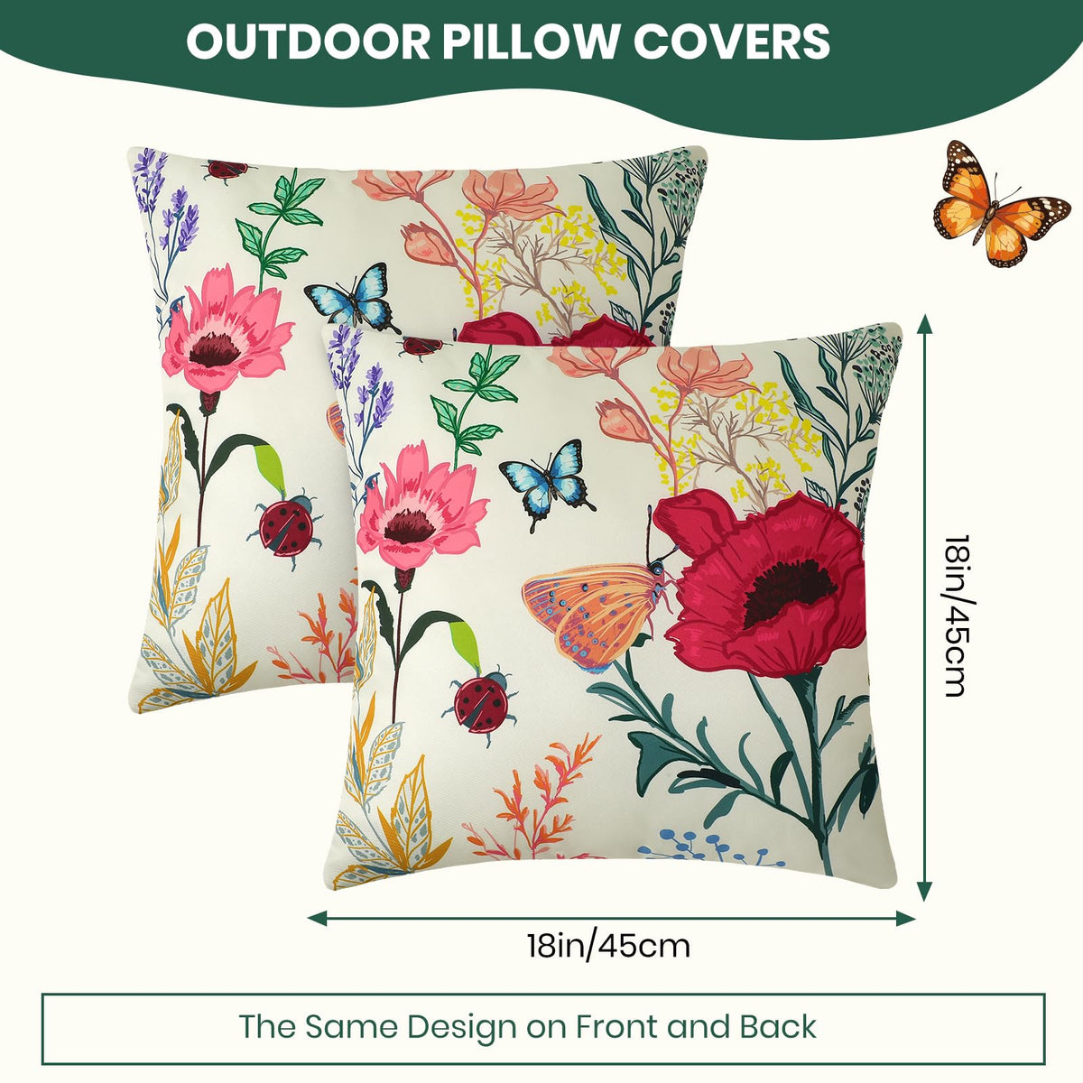 Premillow floral print outdoor cover adds vibrant spring color.