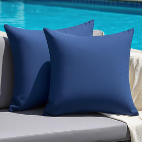 Premillow outdoor pillow cover navy front view for patio use.