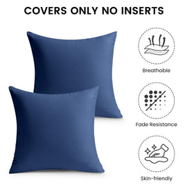 Premillow navy pillow cover 18x18 with hidden zipper for easy insertion.