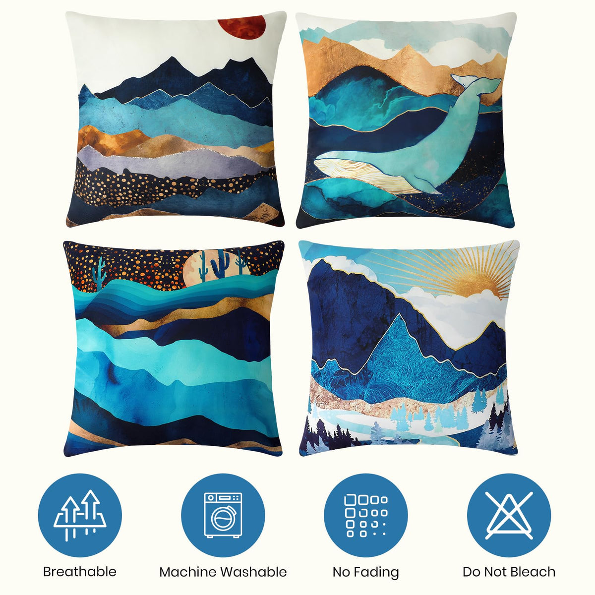 Premillow Sunset Blue Hill pack of four covers ready for patio refresh.