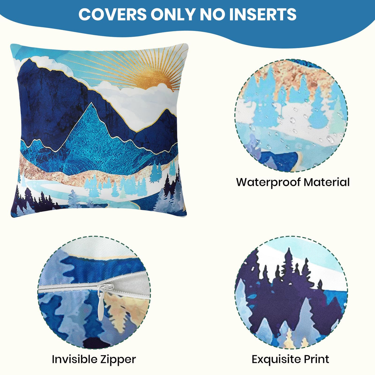 Premillow waterproof fabric closeup shows durable canvas for outdoor seating.