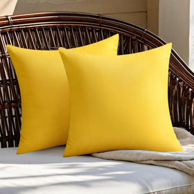 Premillow outdoor pillow covers in yellow 20x20 for patio cushions.