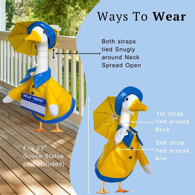 Premium Boutik elastic straps secure hat and umbrella on statue
