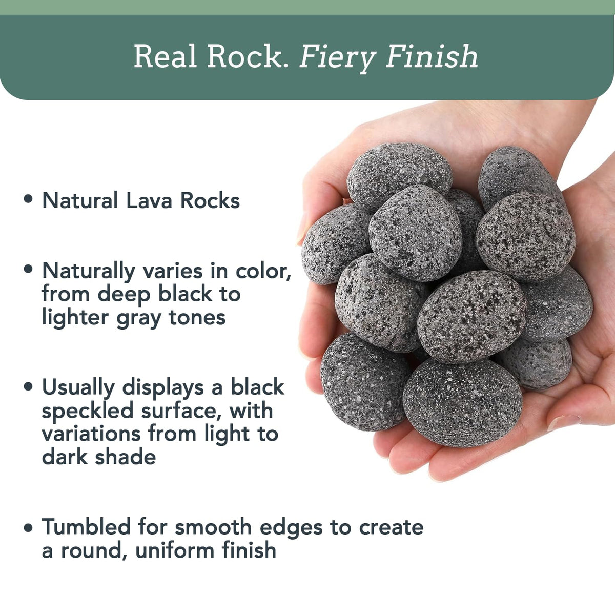 Premium Pebbles image illustrating small to large rock options for projects.