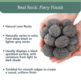 Premium Pebbles image illustrating small to large rock options for projects.