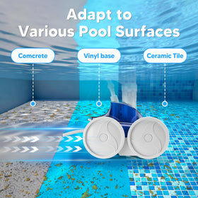 Premium rubber pool tire provides durable traction for cleaning