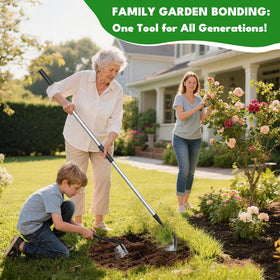 Premjin weeding rake disassembles for compact storage and easy transport.
