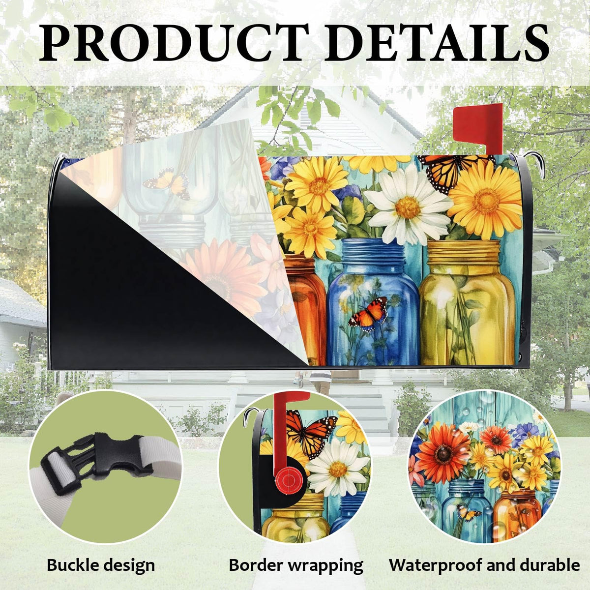 PRESSINART buckle design keeps the mailbox cover secure and easy to install