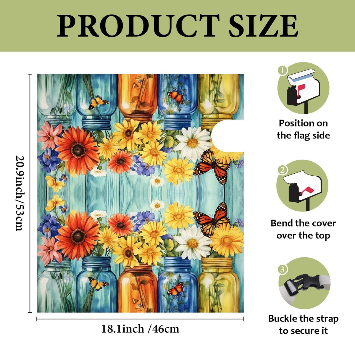 PRESSINART waterproof polyester mailbox cover withstands rain and sun