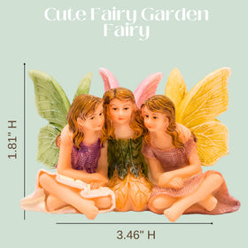 PRETMANNS fairies companions closeup—durable resin figures ideal for fairy village scenes.