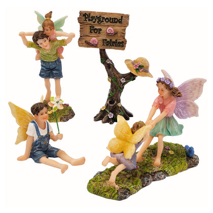 Pretmanns fairy garden kit with hand-painted figures for outdoor or indoor displays.