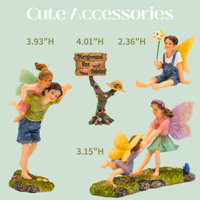 Pretmanns miniature fairy figurines set adds whimsy to any garden.