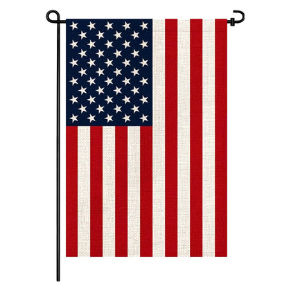 Pretty Jessie American Garden Flag 12x18 front view with double sided visibility for outdoor displays.