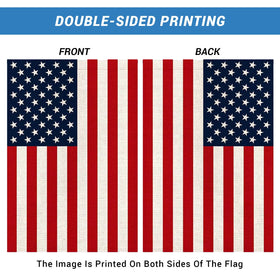 Pretty Jessie burlap flag with stitched edges highlighting durable outdoor decor.