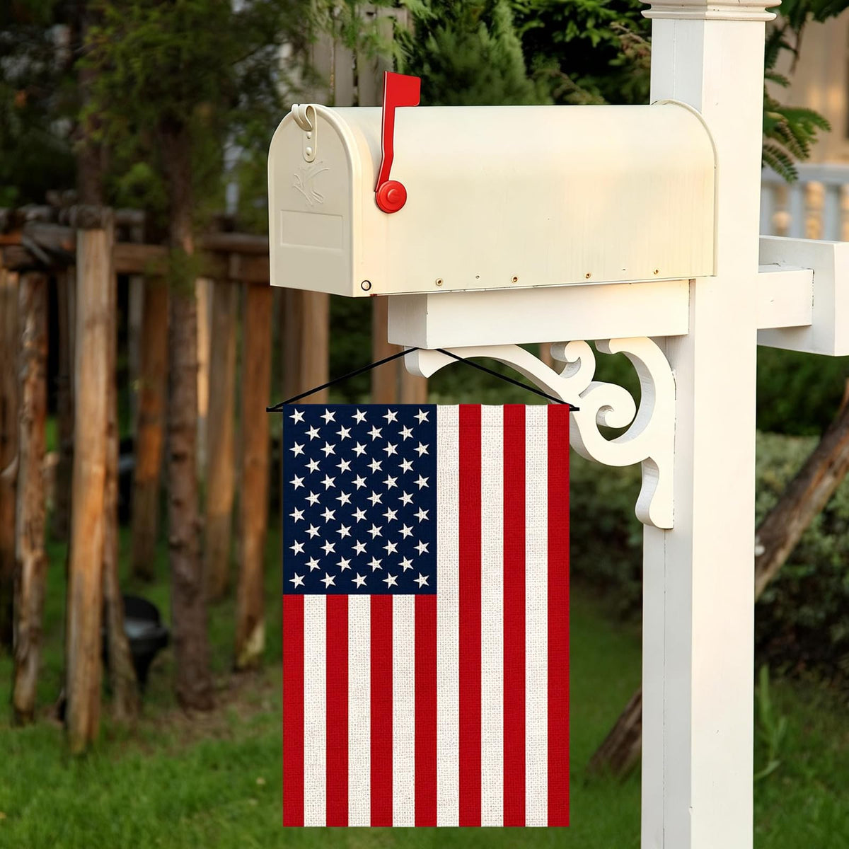 Pretty Jessie patriotic flag makes a thoughtful year round gift for families and veterans.