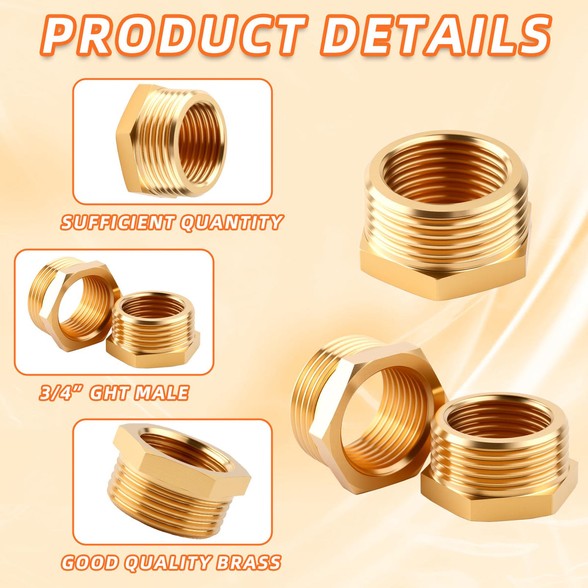 Pretwad brass adapter installed on faucet for secure water connections.