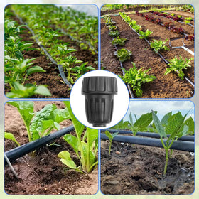 Pretwad six-piece drip irrigation adapter set ready for upgrades.