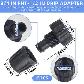Pretwad three-quarter-inch female-to-half-inch tubing connector demonstrates easy installation.