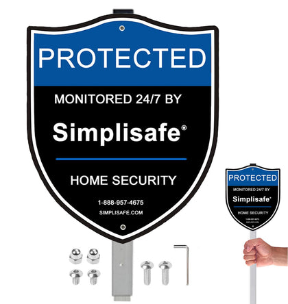PreZiouz SimpliSafe yard sign blue-black design boosts daytime visibility