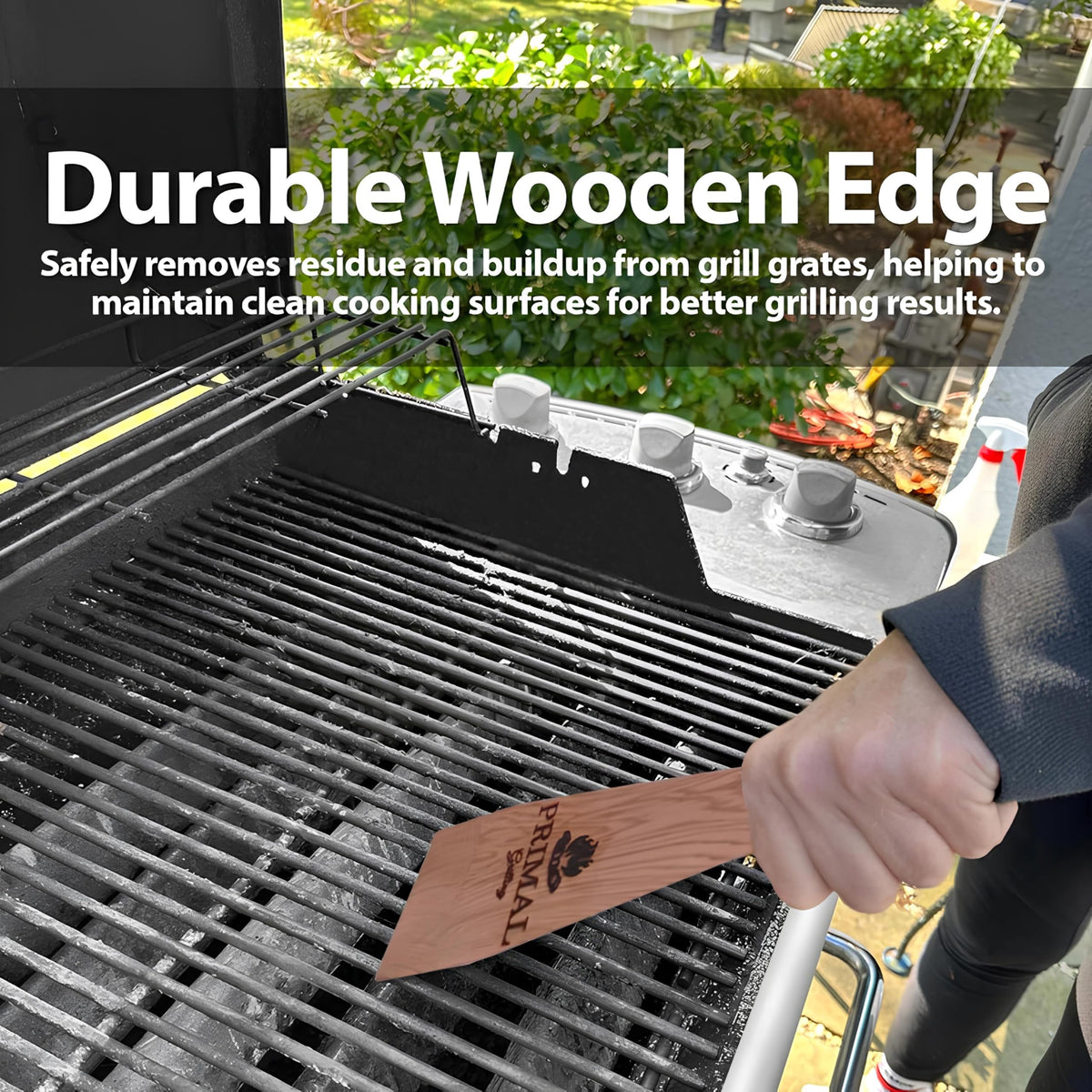 Primal Grilling cedar scraper 18in for larger grill surfaces