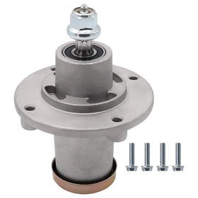 Prime-Swift 539112170 spindle front view shows durable aluminum construction for Husqvarna-compatible mowers.