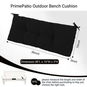 PrimePATIO bench cushion with dual-layer stitched edges adds aesthetics.