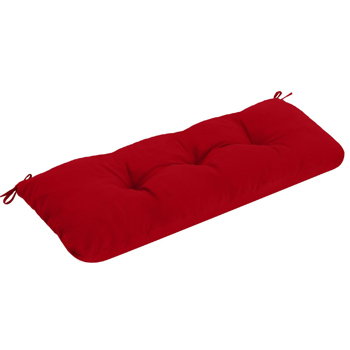 PrimePATIO outdoor bench cushion in red provides weatherproof comfort.