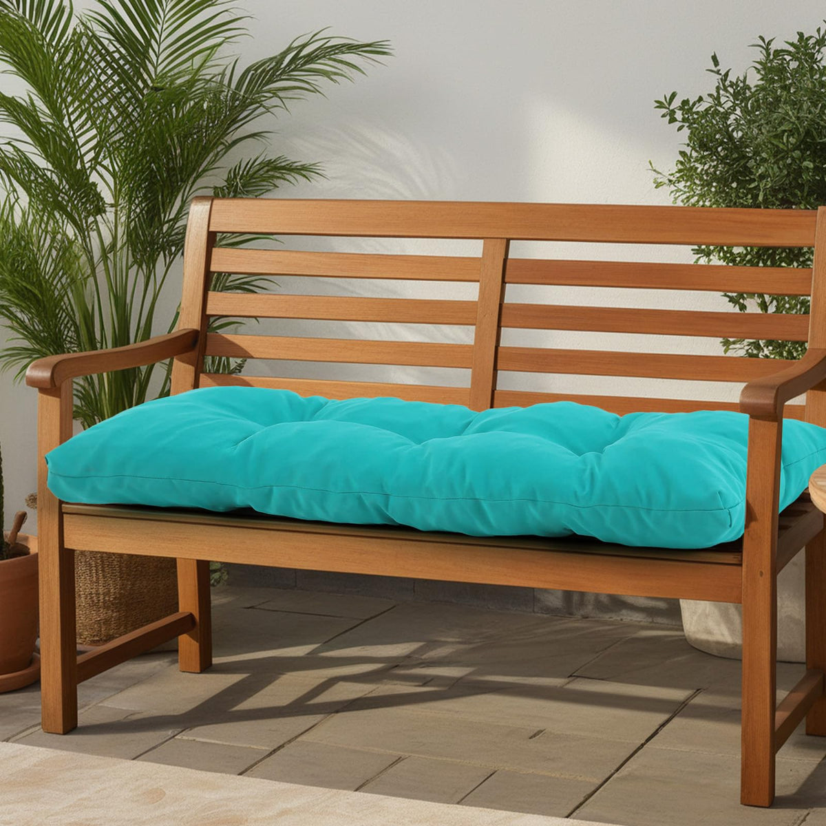 PrimePATIO tufted foam 3-inch cushion provides plush support for daily use.