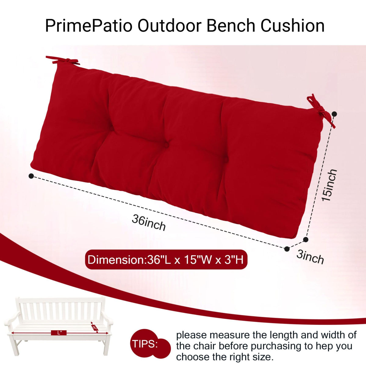 PrimePATIO weatherproof fabric detail on surface.