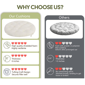 PrimePATIO shredded foam interior provides plush support for long, comfortable seating sessions.
