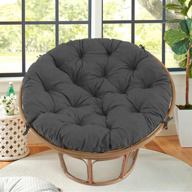 PrimePATIO Papasan cushion shredded foam fill provides soft support for long seating.