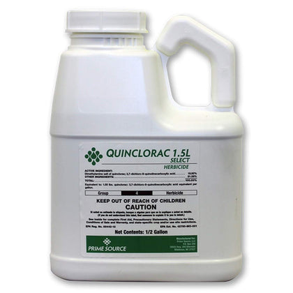 Primesource Quinclorac Select bottle front for lawn weed control.